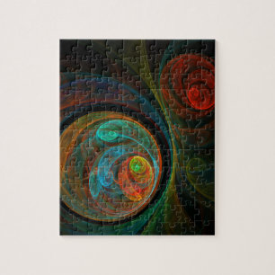 Hergeboorblauwe Abstracte kunst Legpuzzel