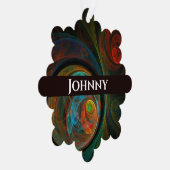 Hergeboorblauwe Abstracte kunst Ornament Kaart (Rechts)