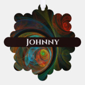 Hergeboorblauwe Abstracte kunst Ornament Kaart (Achterkant)