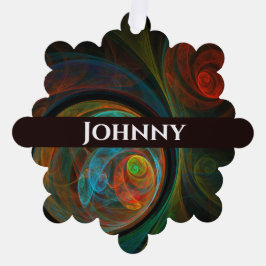 Hergeboorblauwe Abstracte kunst Ornament Kaart