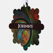 Hergeboorblauwe Abstracte kunst Ornament Kaart (Links)