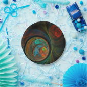 Hergeboorblauwe Abstracte kunst Papieren Bordje (Feest)