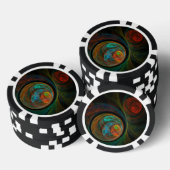 Hergeboorblauwe Abstracte kunst Poker Chips (Opstapeling)