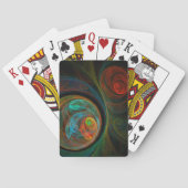 Hergeboorblauwe Abstracte kunst Pokerkaarten (Achterkant)