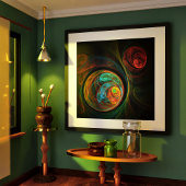 Hergeboorblauwe Abstracte kunst Poster