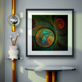 Hergeboorblauwe Abstracte kunst Poster