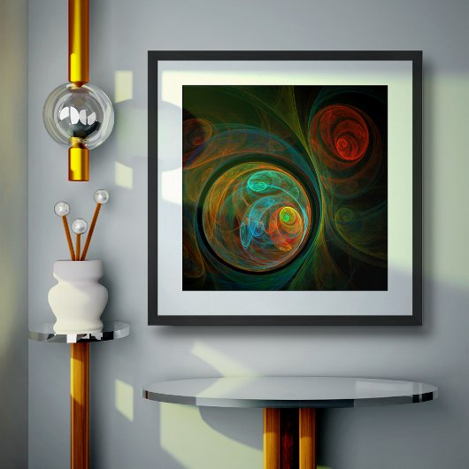 Hergeboorblauwe Abstracte kunst Poster