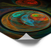 Hergeboorblauwe Abstracte kunst Poster (Hoek)