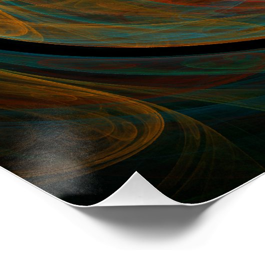 Hergeboorblauwe Abstracte kunst Poster (Hoek)