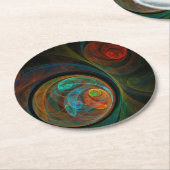 Hergeboorblauwe Abstracte kunst Ronde Kartonnen Onderzetter (Gebogen)