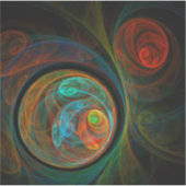 Hergeboorblauwe Abstracte kunst Sticker (Voorkant)