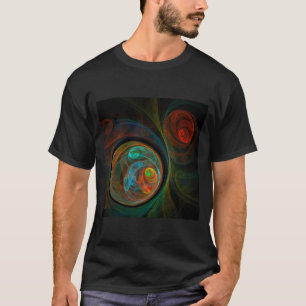 Hergeboorblauwe Abstracte kunst T-shirt