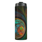 Hergeboorblauwe Abstracte kunst Thermosbeker (Voorkant)