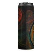 Hergeboorblauwe Abstracte kunst Thermosbeker (Achterkant)