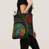Hergeboorblauwe Abstracte kunst Tote Bag (Dichtbij)