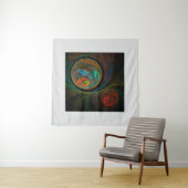 Hergeboorblauwe Abstracte kunst Wandkleed (In Situ (horizontaal))