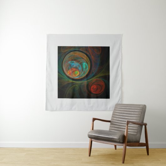 Hergeboorblauwe Abstracte kunst Wandkleed (In Situ (horizontaal))