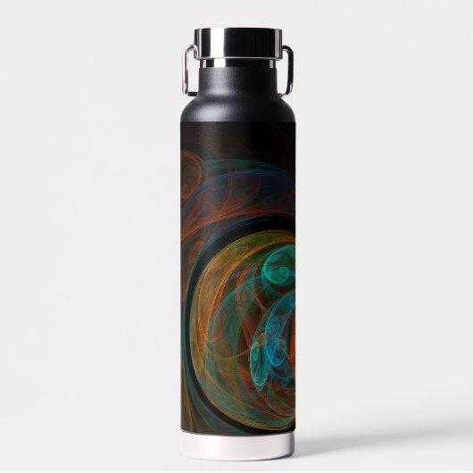 Hergeboorblauwe Abstracte kunst Waterfles (Voorkant)