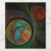 Hergeboorblauwe Abstracte kunst Wijn Etiket (Enkel label)