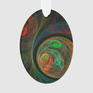 Hergeboorde groene Abstracte Art Acrylovaal Ornament