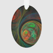 Hergeboorde groene Abstracte Art Acrylovaal Ornament (achterkant)