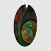Hergeboorde groene Abstracte Art Acrylovaal Ornament (voorkant)