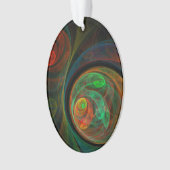 Hergeboorde groene Abstracte Art Acrylovaal Ornament (voorkant)