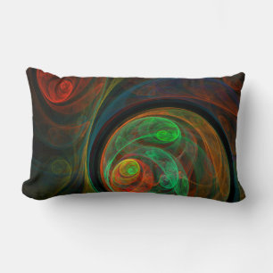 Hergeboorde groene Abstracte Art Lumbar Pillow Kussen