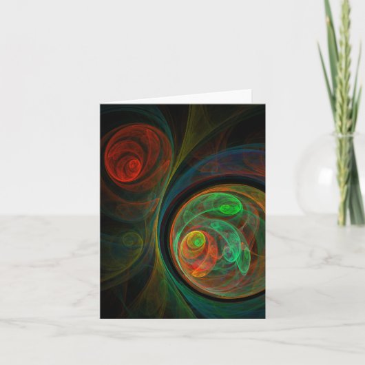 Hergeboorde groene Abstracte Art Note Card Kaart (Voorkant)