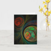 Hergeboorde groene Abstracte Art Note Card Kaart (Gele Bloem)