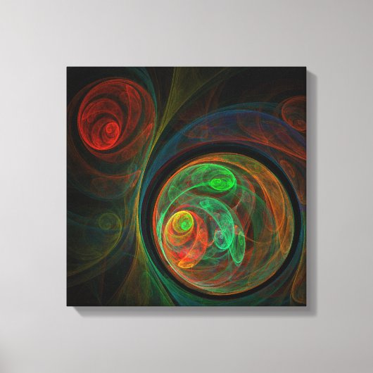 Hergeboorde groene Abstracte Art Quad Canvas Print (Voorkant)