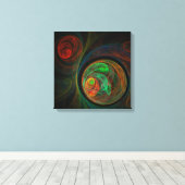 Hergeboorde groene Abstracte Art Quad Canvas Print (Insitu (Houten vloer))