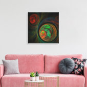 Hergeboorde groene Abstracte Art Quad Canvas Print (Insitu (Woonkamer))