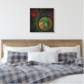 Hergeboorde groene Abstracte Art Quad Canvas Print (Insitu (Slaapkamer))