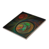 Hergeboorde groene Abstracte Art Tile Tegeltje (Zijkant)