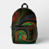 Hergeboorde groene Abstracte kunst Bedrukte Rugzak (Voorkant)