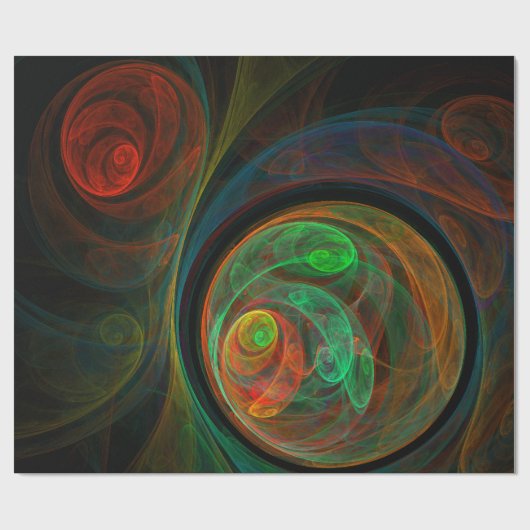 Hergeboorde groene Abstracte kunst Cadeaupapier (Vlak)