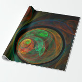 Hergeboorde groene Abstracte kunst Cadeaupapier (Uitgerold)