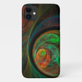 Hergeboorde groene Abstracte kunst Case-Mate iPhone Case (Achterkant)