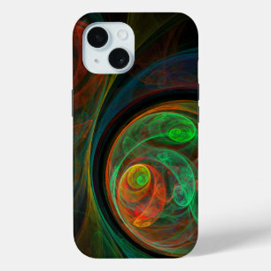 Hergeboorde groene Abstracte kunst iPhone 15 Case