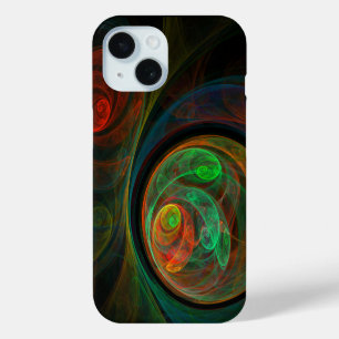 Hergeboorde groene Abstracte kunst iPhone 15 Case