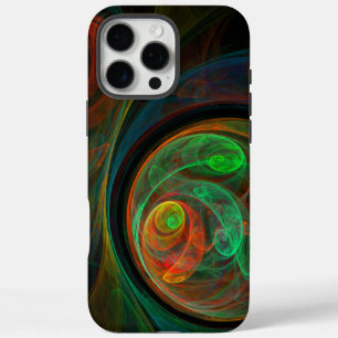 Hergeboorde groene Abstracte kunst iPhone 16 Pro Max Hoesje