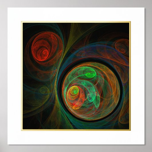 Hergeboorde groene Abstracte kunst Folie Afdrukken (Voorkant)