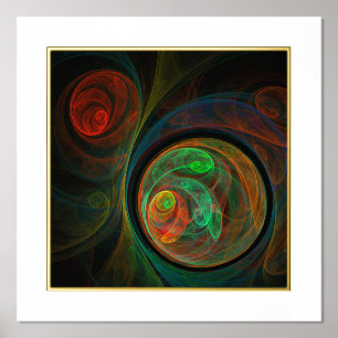 Hergeboorde groene Abstracte kunst Folie Afdrukken