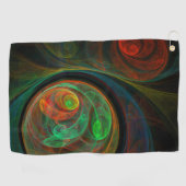 Hergeboorde groene Abstracte kunst Golfhanddoek (Horizontaal)