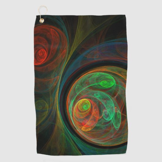 Hergeboorde groene Abstracte kunst Golfhanddoek (Voorkant)