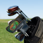 Hergeboorde groene Abstracte kunst Golfheadcover (Insitu)