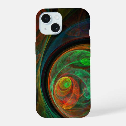 Hergeboorde groene Abstracte kunst iPhone 15 Case (Achterkant)