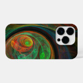Hergeboorde groene Abstracte kunst iPhone Hoesje (Achterkant horizontaal)