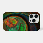 Hergeboorde groene Abstracte kunst iPhone Hoesje (Achterkant horizontaal)